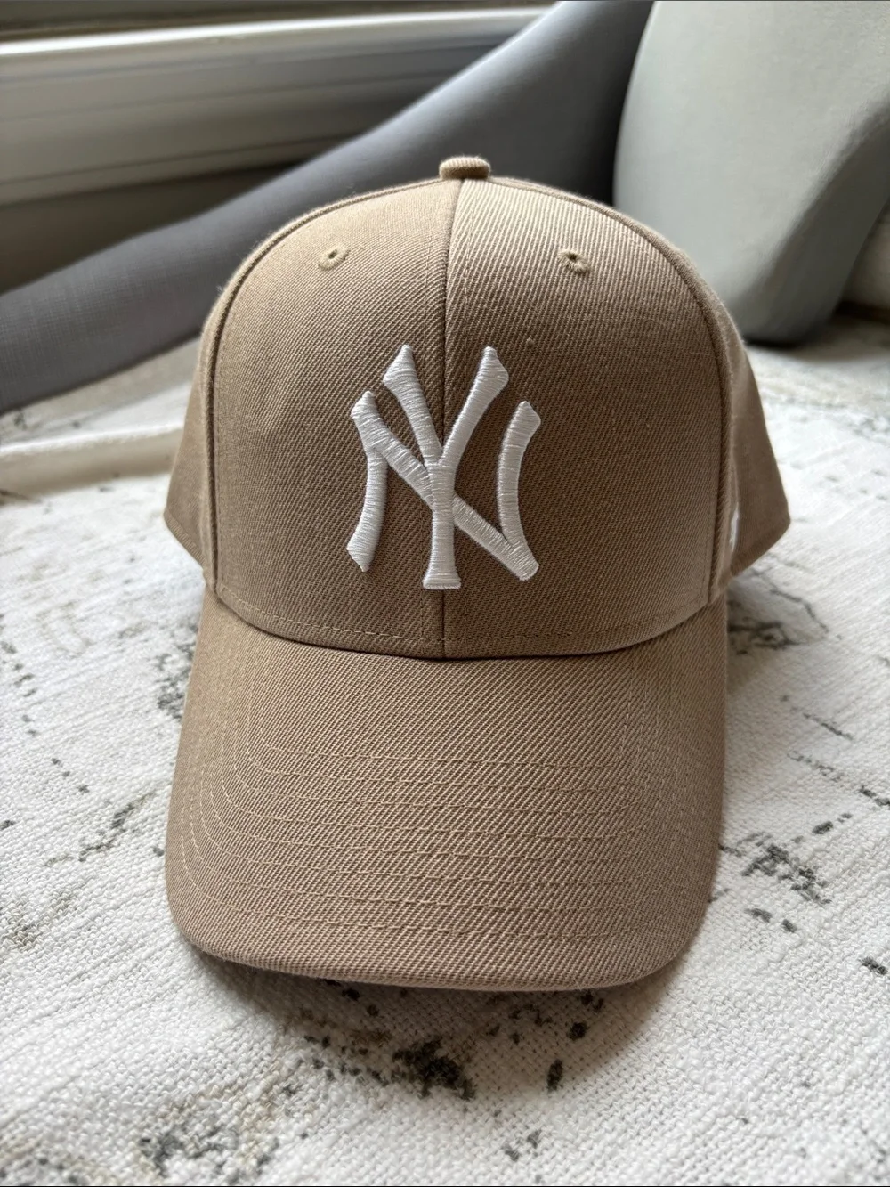 Tan New York Yankees Cap with White Logo